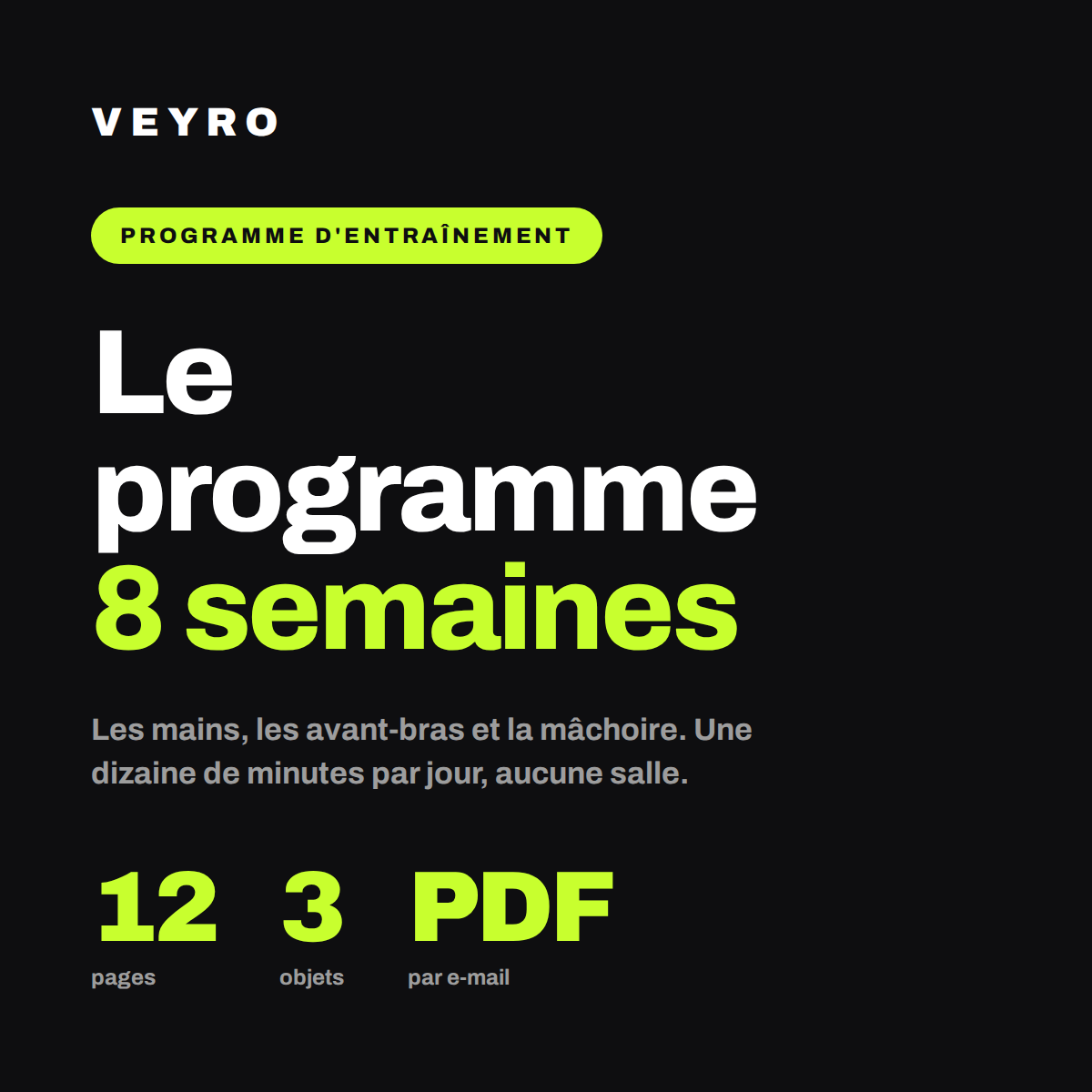 Couverture du programme VEYRO 8 semaines