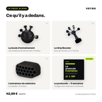 Le contenu du Pack Alpha : la boule, le Grip Booster et l'entraîneur de mâchoire